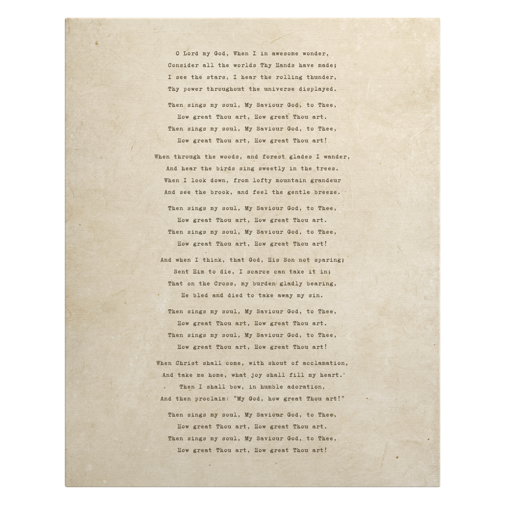 How Great Thou Art Canvas Wall Art – 16" x 20"