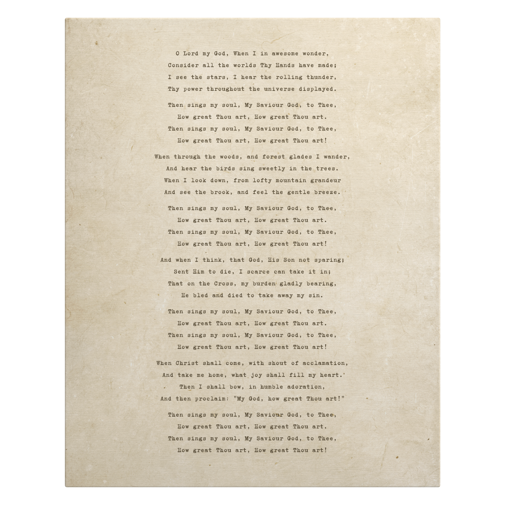 How Great Thou Art Canvas Wall Art – 16" x 20"